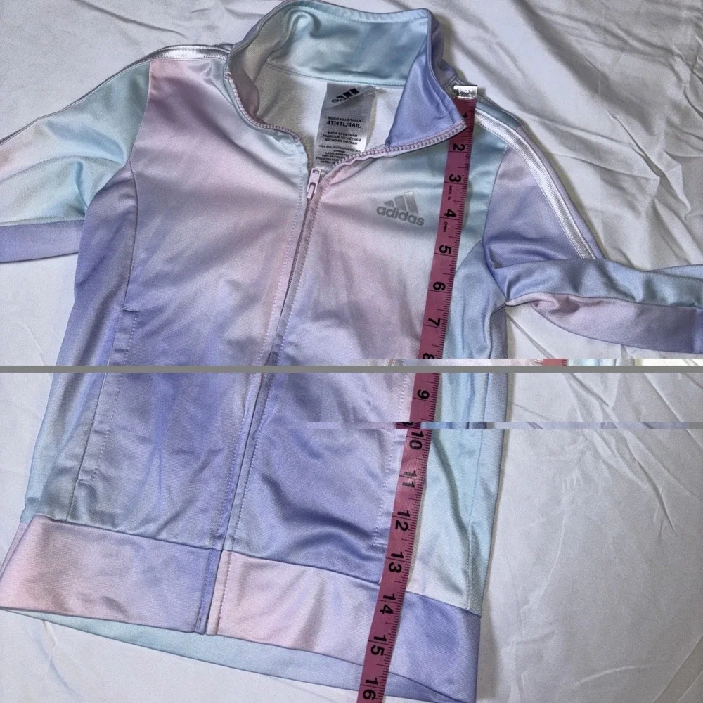 Adidas Toddler Girls Pastel Rainbow Full Zip Track Jacket Size 4T - Picture 3 of 4